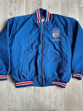 Vintage Pepsi Team 1st Quarter Blitz Bomber Jacket XL USA 1990's Promo Blue Coat